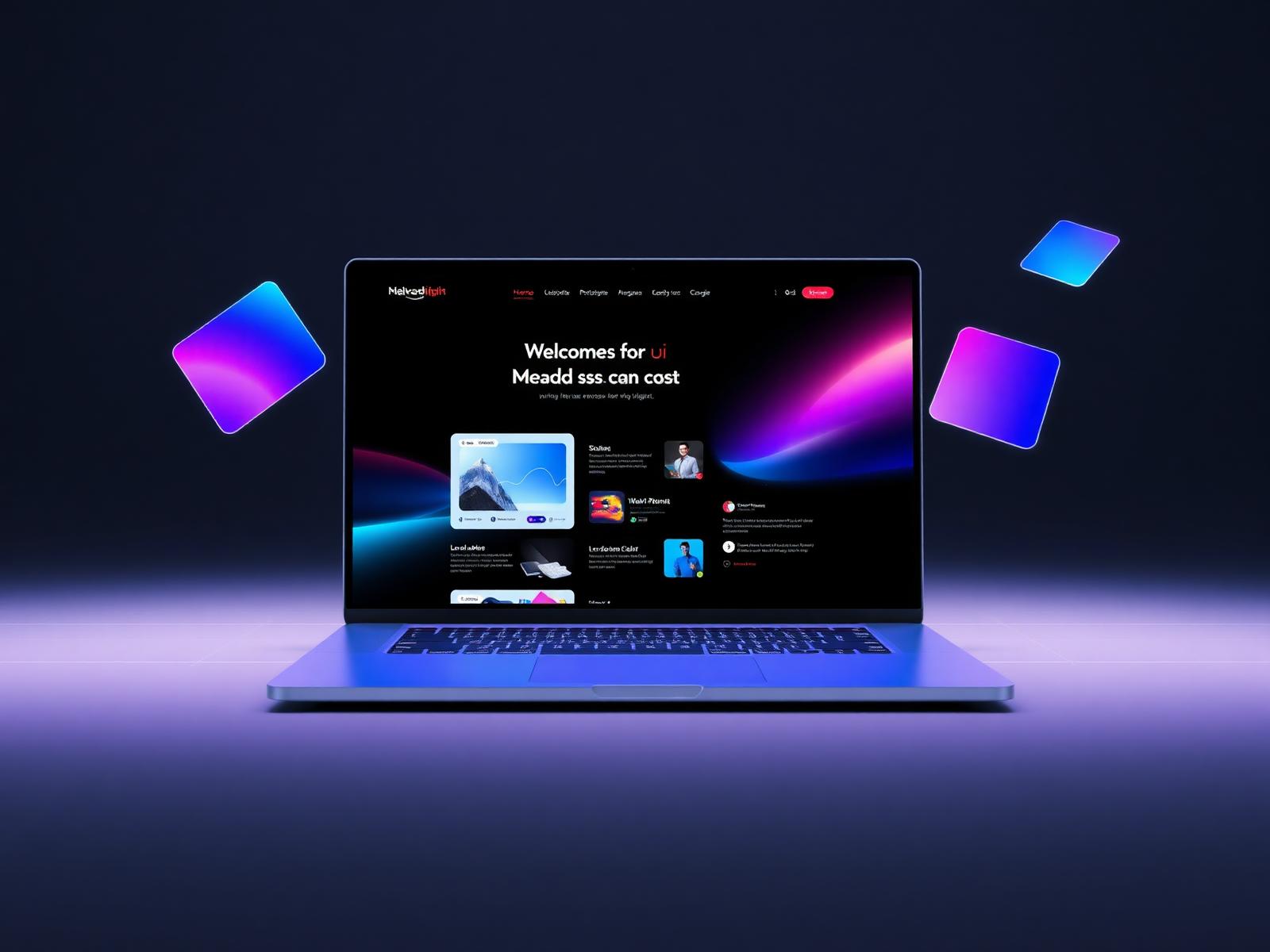 Notebook mostrando websites modernos